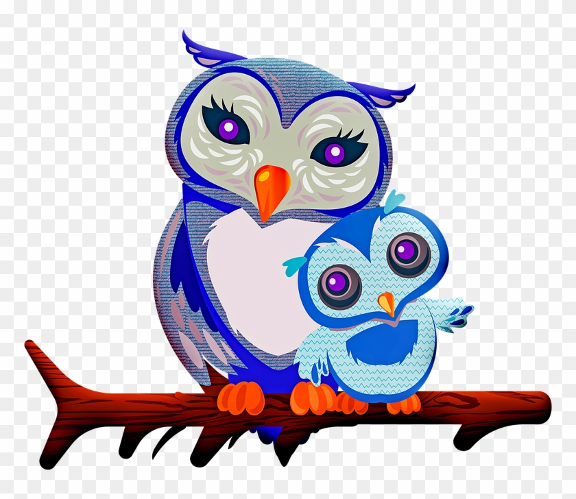 Owl Mother Owl Baby Owl Nature Mother Family - Mother Baby Owl Clipart