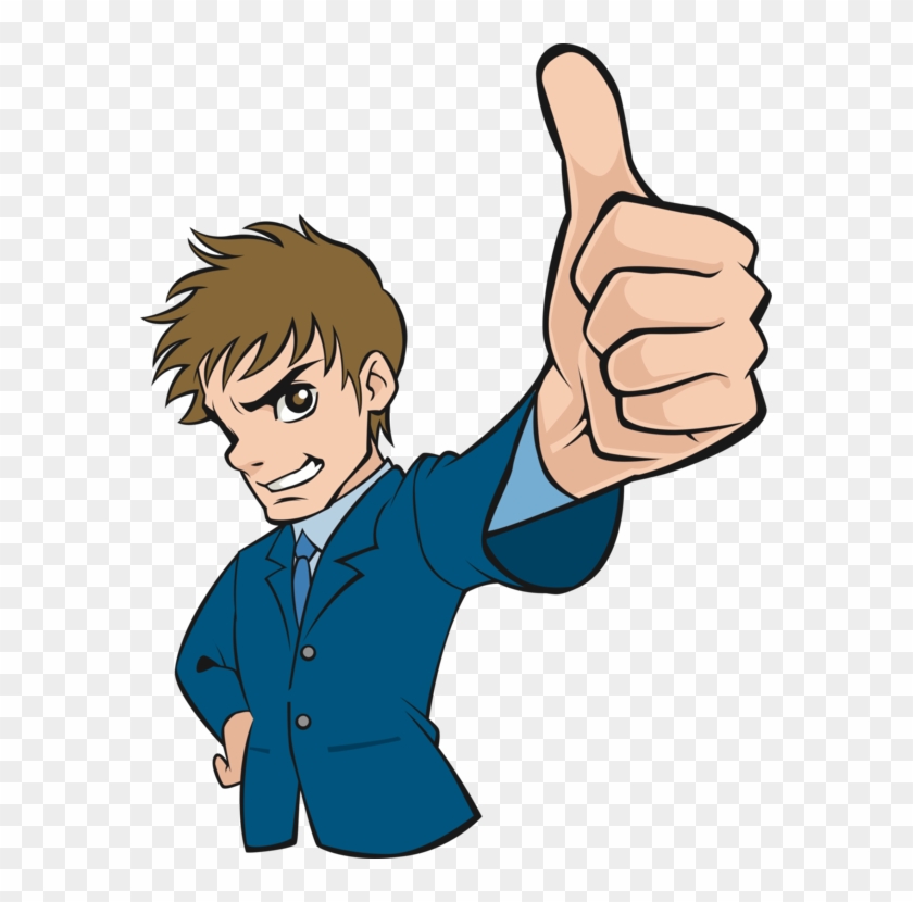 Thumb Signal Drawing Computer Icons Ok - Thumbs Up Cartoon Png Clipart #370010