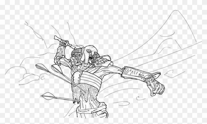 Skyrim Colouring Pages With Transparent Backgrounds - Line Art Clipart