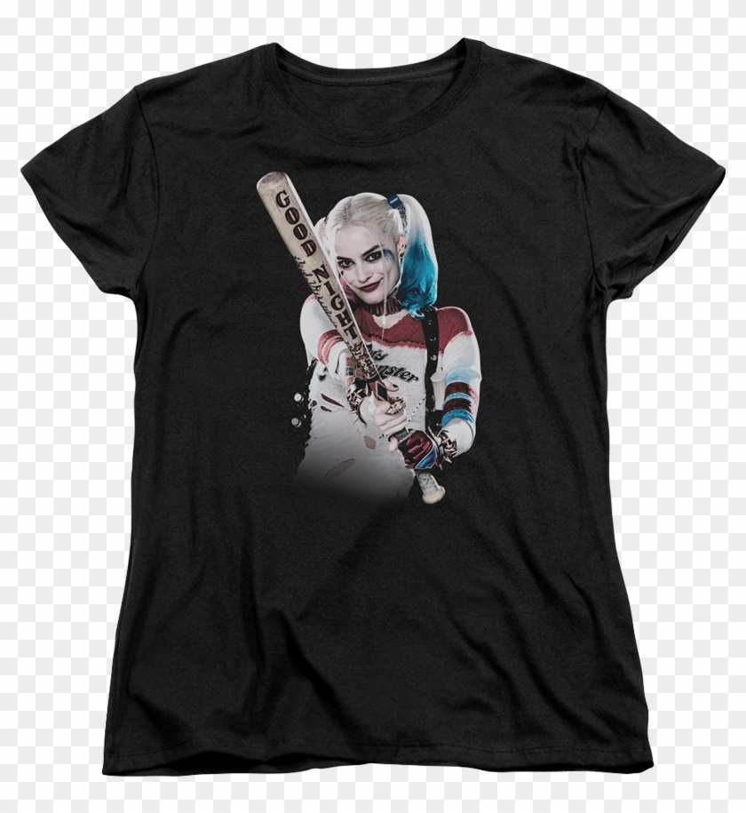 Suicide Squad Harley Bat At You Womens T Shirt - Harley Quinn Suicidé Squad Shirt Clipart #370881