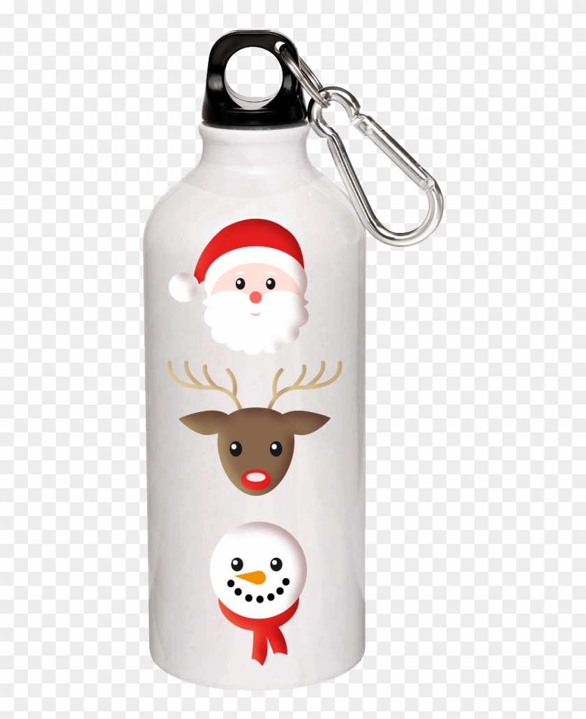 Christmas Emoji Bottle - Water Bottle Clipart #372815