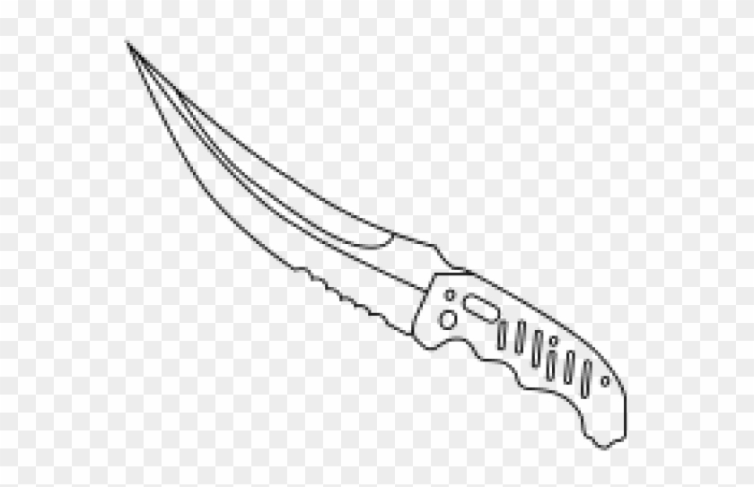 Drawn Knife Cs Go - Line Art Clipart