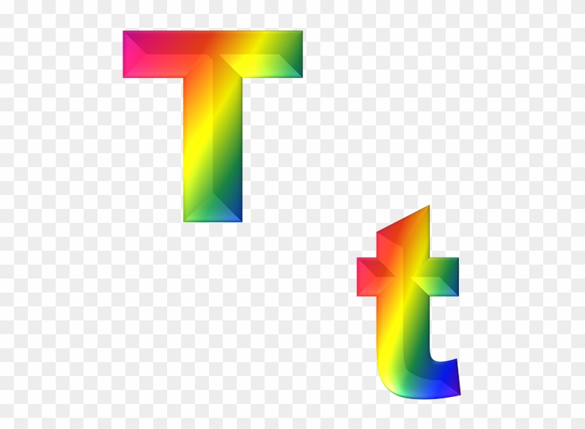 Letter, T, 3d, Abc, Alphabet - Rainbow Letter T Transparent Clipart
