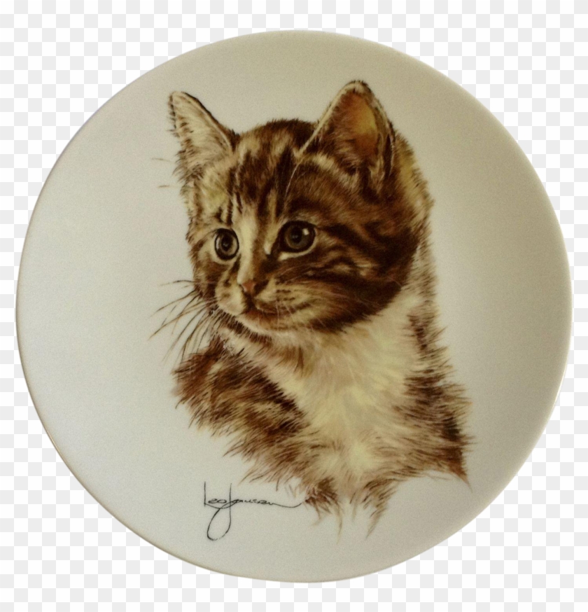 Brown Tabby Cat And Kitten Line Stickers - Domestic Short-haired Cat Clipart #374182