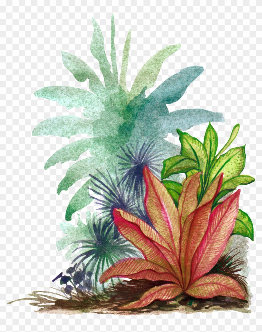 Hand Painted Watercolor Leaves Png Transparent - Illustration Clipart #374185