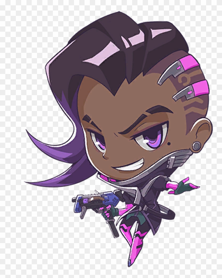 Sombraoverwatch Overwatch Chibi Sombra - Overwatch Sombra Cute Spray Clipart