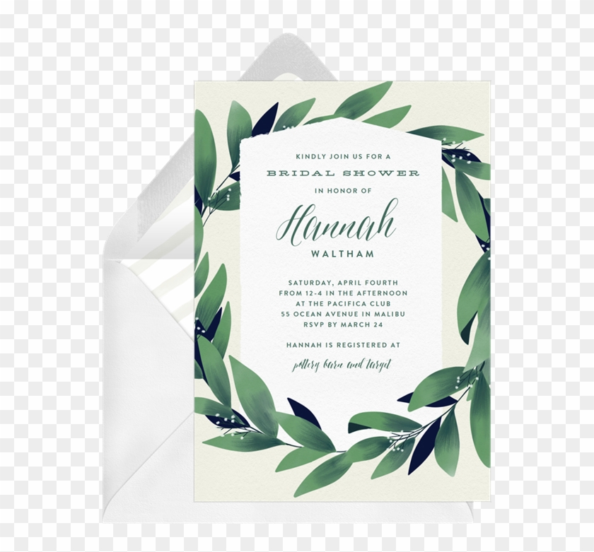 Lush Greenery Invitations Greenvelope Com Invitation - Jasmine Clipart #374395
