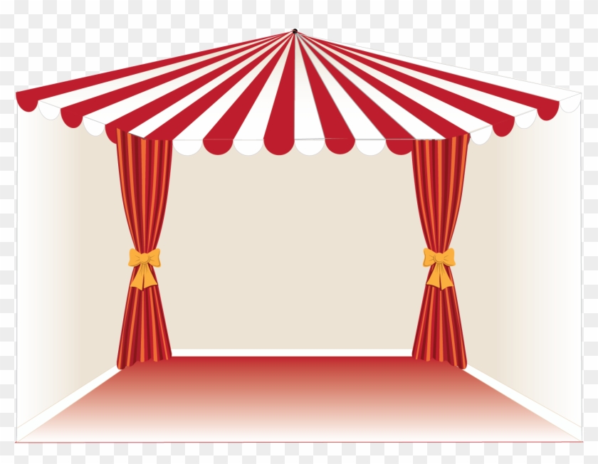 Drawn Curtain Circus Tent - Circus Tent Curtains Clipart #376174