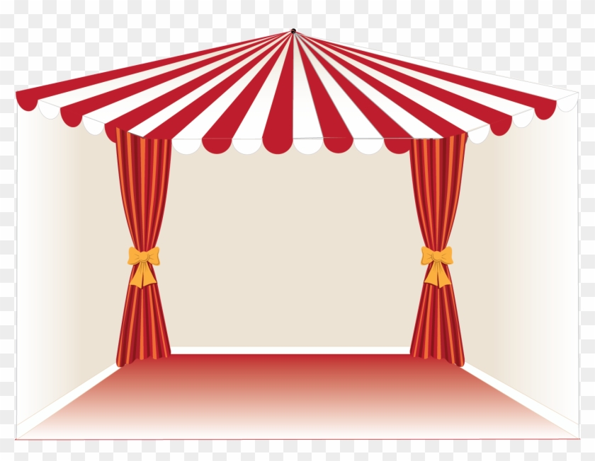 Drawn Curtain Circus Tent - Circus Tent Curtains Clipart