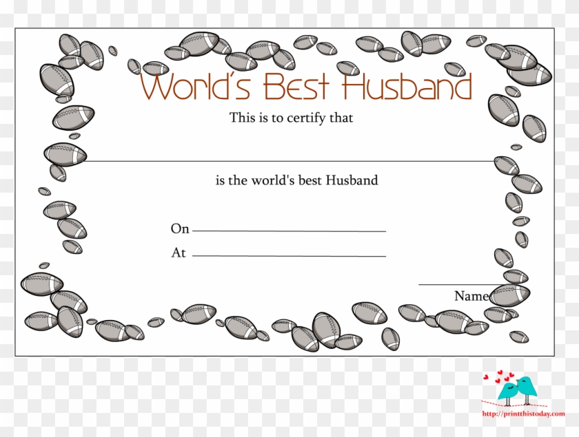 Printable Best Husband Certificate Clipart
