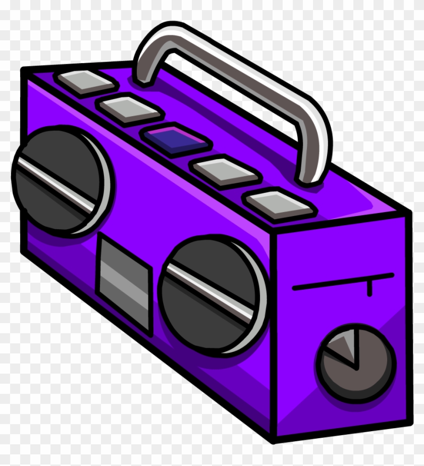 Graphic Free Download Boom Box Club Penguin Wiki Fandom - Purple Boombox Clipart #376480
