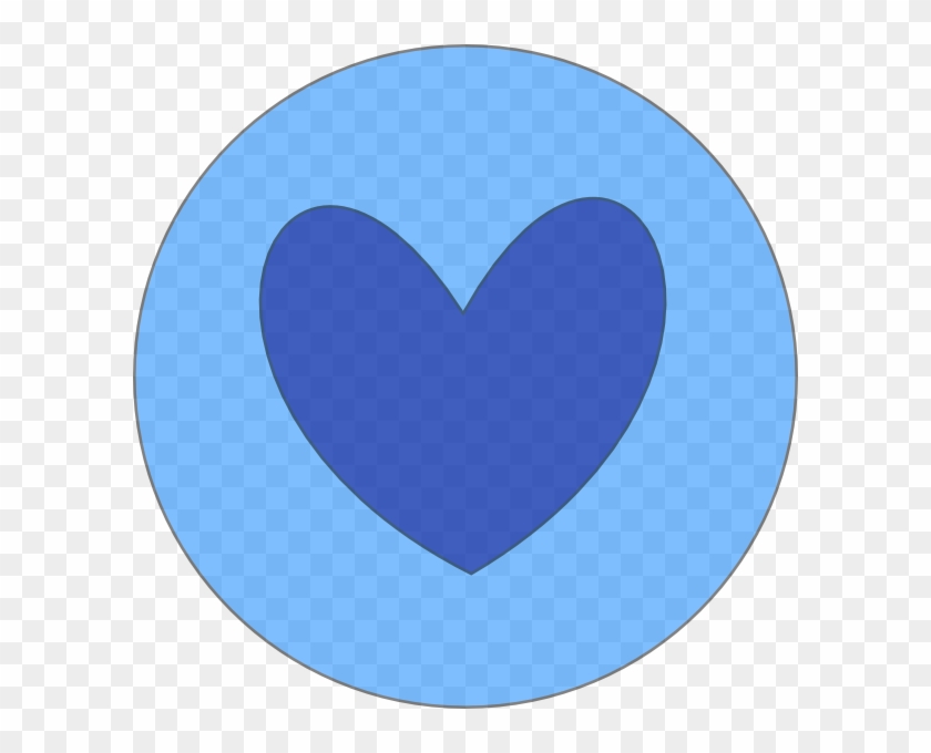 Heart In Circle Blue Svg Clip Arts 600 X 600 Px - Png Download #376798