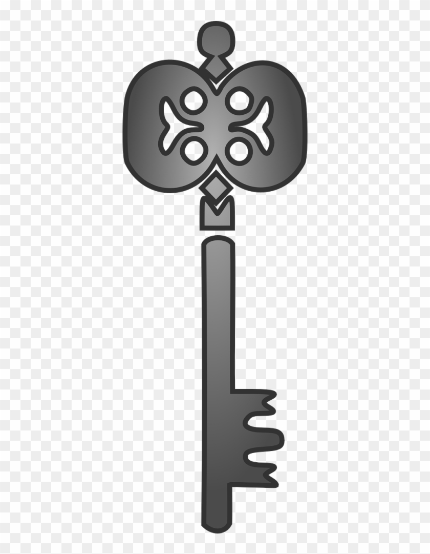 Skeleton - Grey Key Clip Art - Png Download #377080