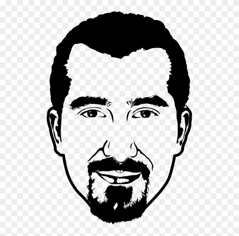 Bassel Khartabil Beard Stencil Black And White - Beard Stencil Black White Clipart #377127