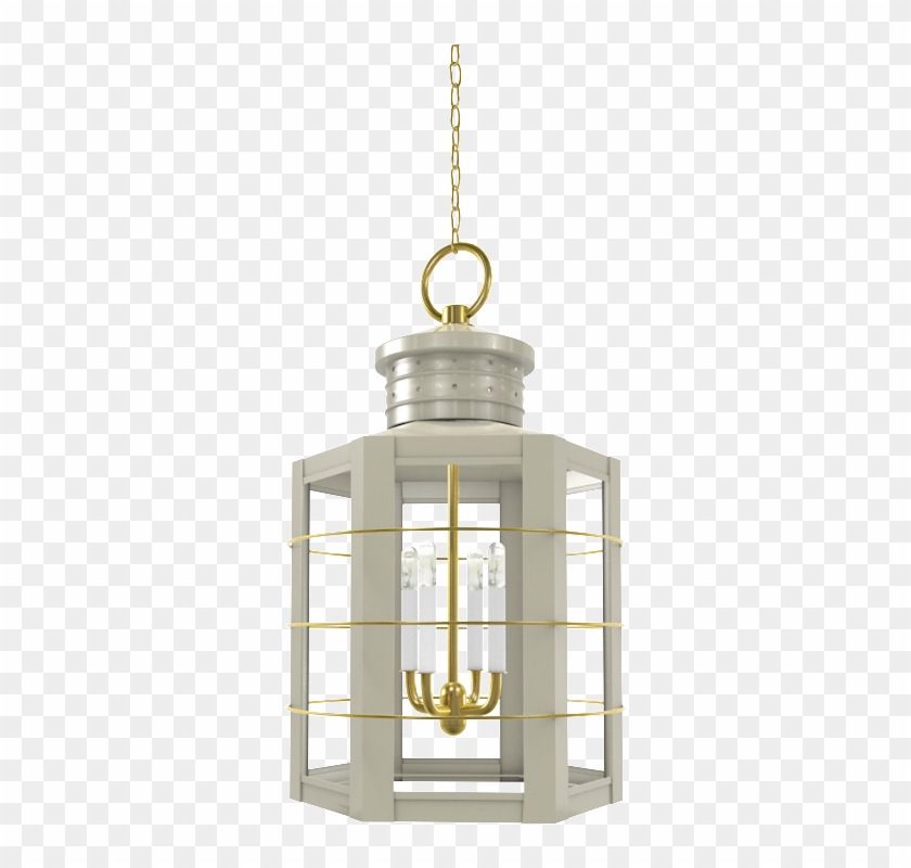 Nantucket Lantern With Brass - Ceiling Fixture Clipart #377380