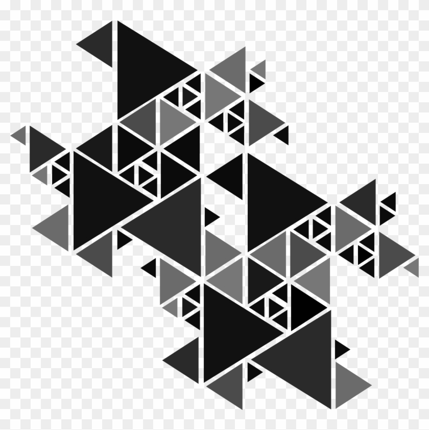 Black And White Triangle Graphic Design Gray - Triangles Poster Design Clipart #377437