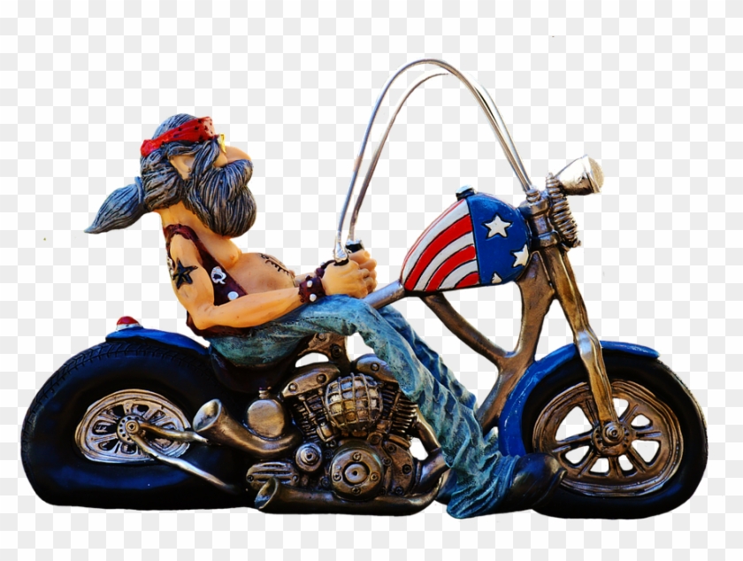 Biker, Bike, Tattooed, America, Cool, Casual, Funny - Motorcycle Clipart #377647