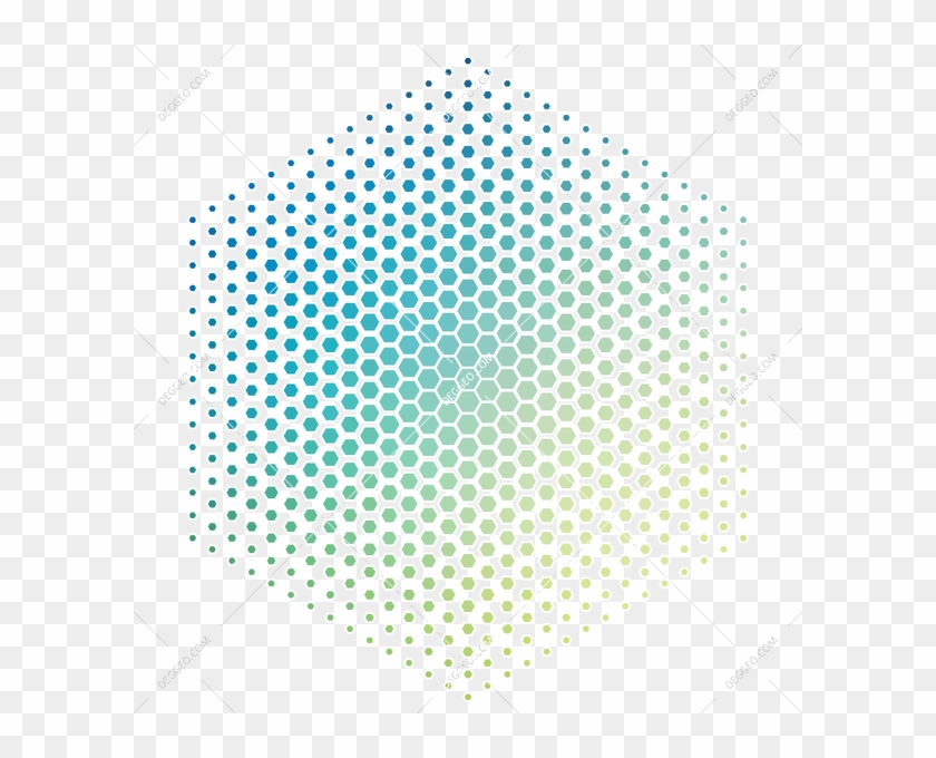 Halftone Dotted Hexa Abstract Geometric Pattern - Gradient Black White Hexagonal Clipart