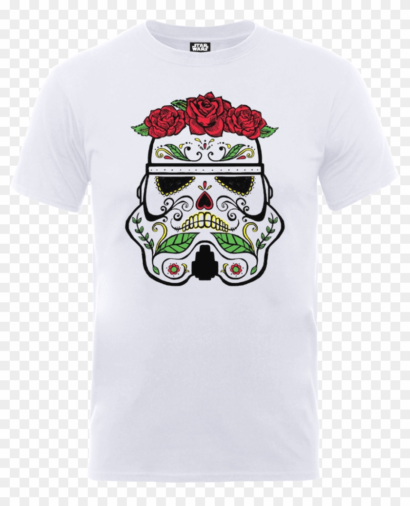 Star Wars Day Of The Dead Stormtrooper T-shirt - Sugar Skull Stormtrooper Clipart #378503