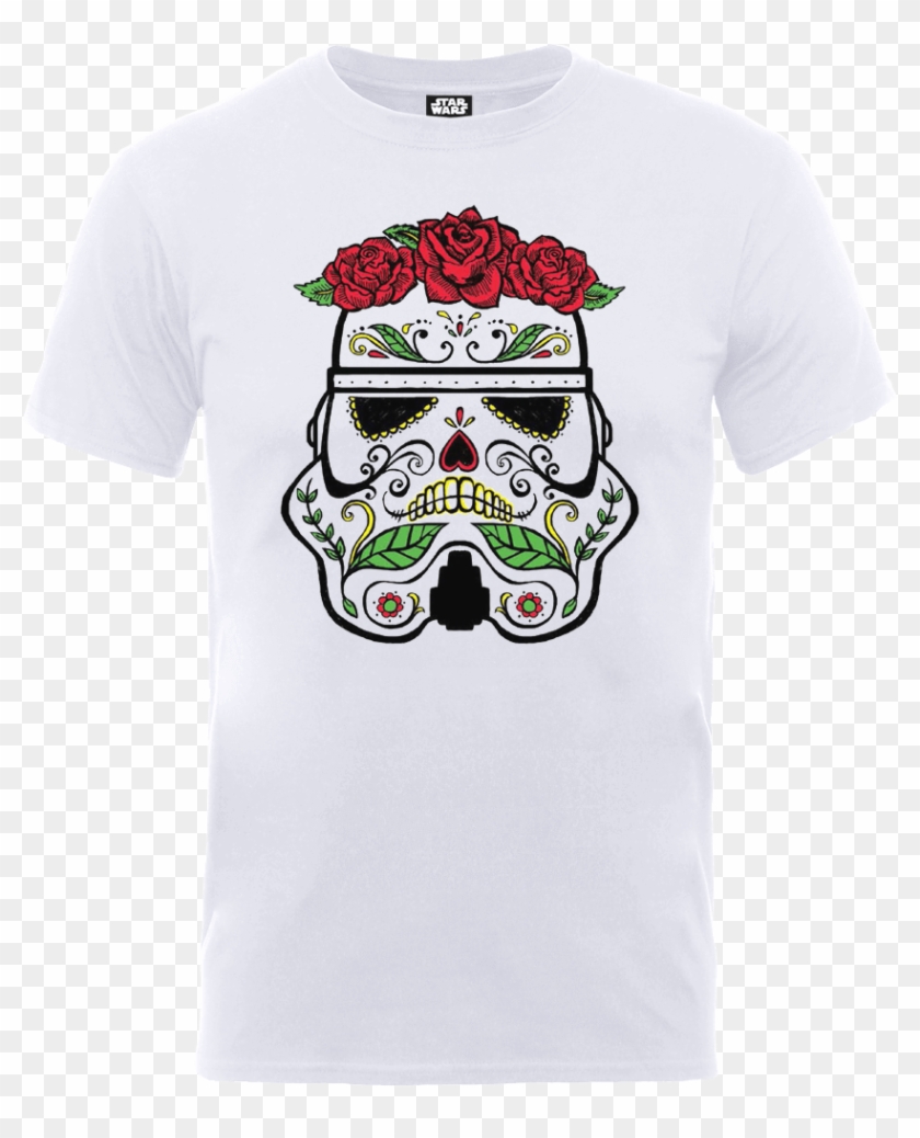 Star Wars Day Of The Dead Stormtrooper T-shirt - Sugar Skull Stormtrooper Clipart