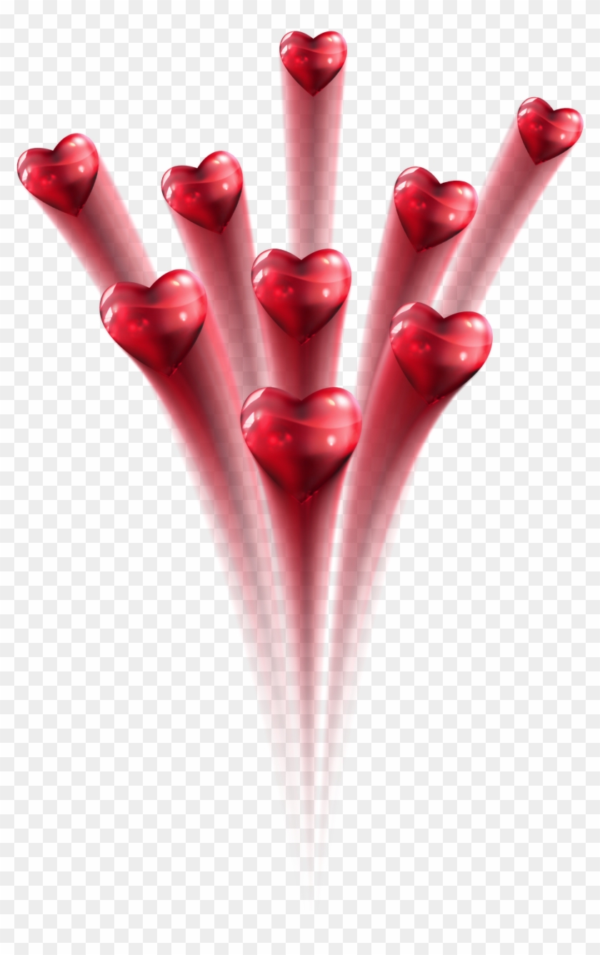 Red Hearts Fireworks Png Clipart Picture - Heart Fireworks Png Transparent Png