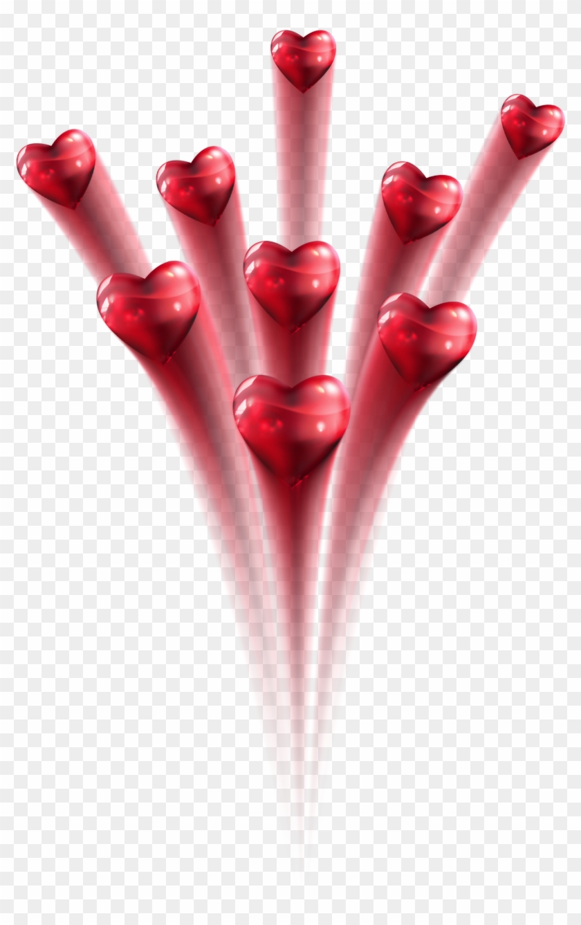 Red Hearts Fireworks Png Clipart Picture - Heart Fireworks Png Transparent Png #379530