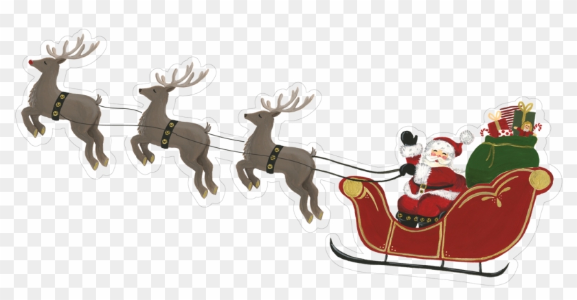 Categories - Santa Claus And Reindeer Cut Out Clipart #379667