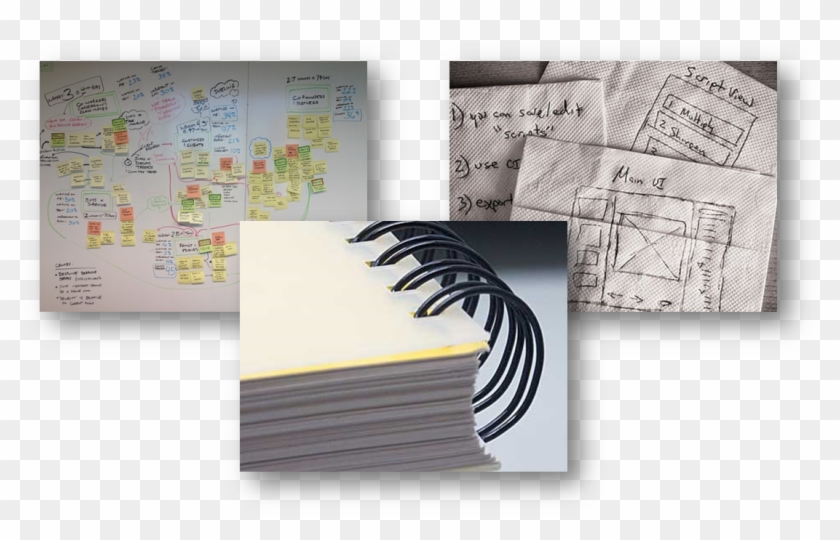 Notes On A Cocktail Napkin Or Scattered Across Multiple - Wire O Binding Clipart