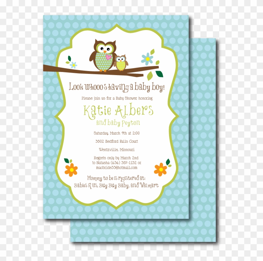 Owl Themed Baby Shower Invites Sarahwolfrum Owl Themed - Cartoon Clipart #3700047