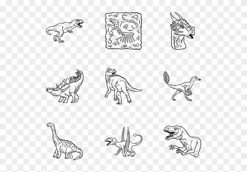 Dinosaur - Hand Drawn Dinosaur Icon Clipart