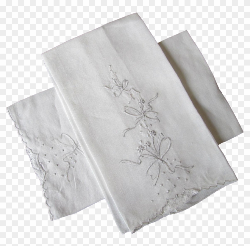 Guest Towels Vintage 1940s White Wedding Ribbon Lace - Lace Clipart #3700702