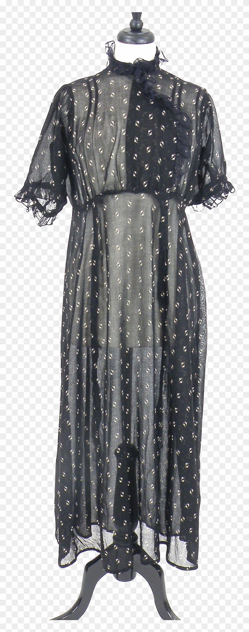 Antique Calico Dress, 1800s 1900s Cotton Print Day - Gown Clipart #3700913