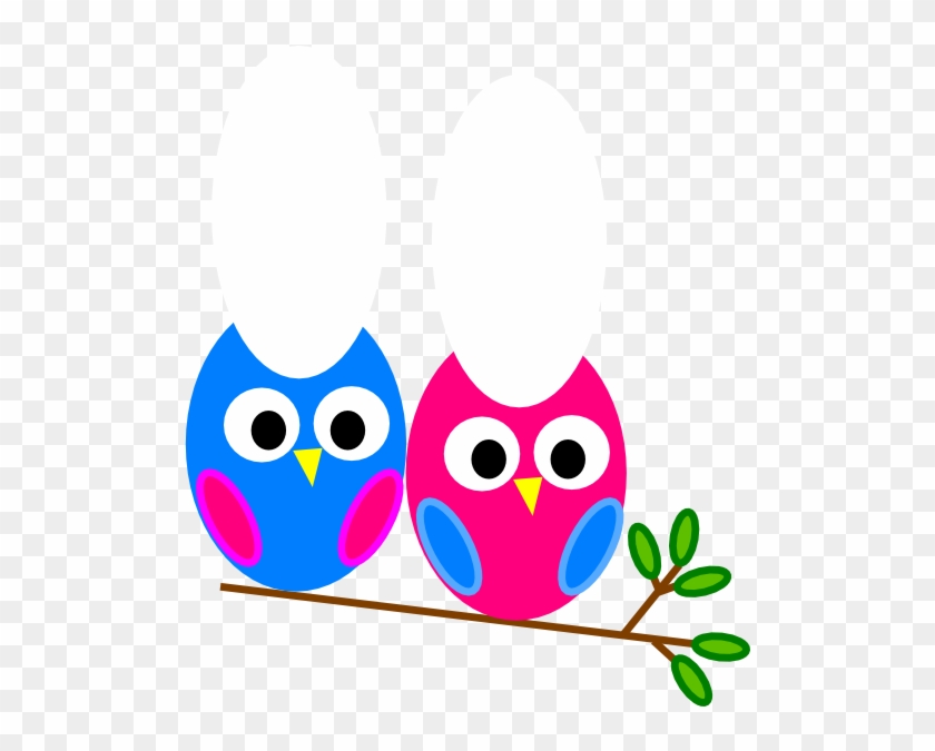 Pink And Blue Owl Clipart