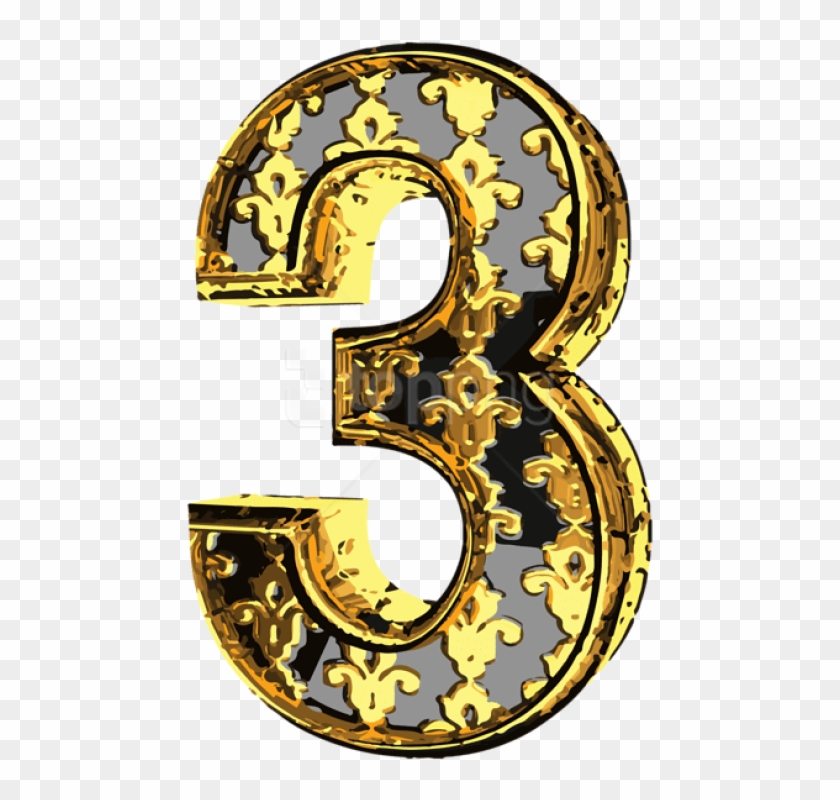 Free Png Download Elegant Vintage Number Three Clipart - Emblem Transparent Png