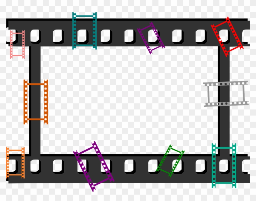 Frame Colors Decorative Movie Cinema Empty Frame - Pelicula De Cine Dibujo Clipart