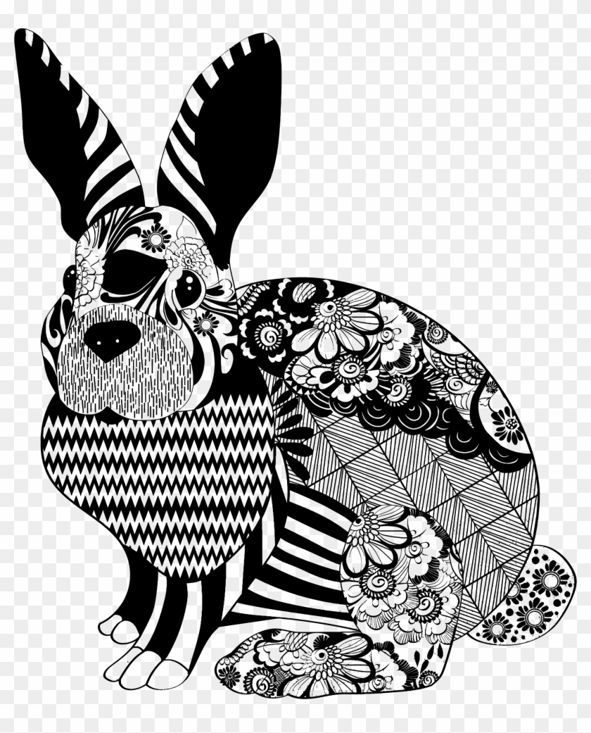 This Free Icons Png Design Of Floral Rabbit Silhouette - Happy Easter Artsy Clipart #3702064