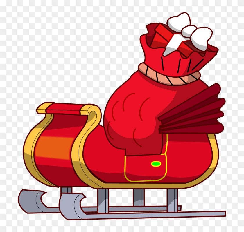 Set Of Christmas - Santas Sleigh Cartoon Clipart #3702288