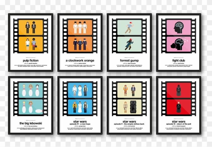Two-frame Pictogram Movie Posters Design By Viktor - Pictogrammes Film D Animation Clipart