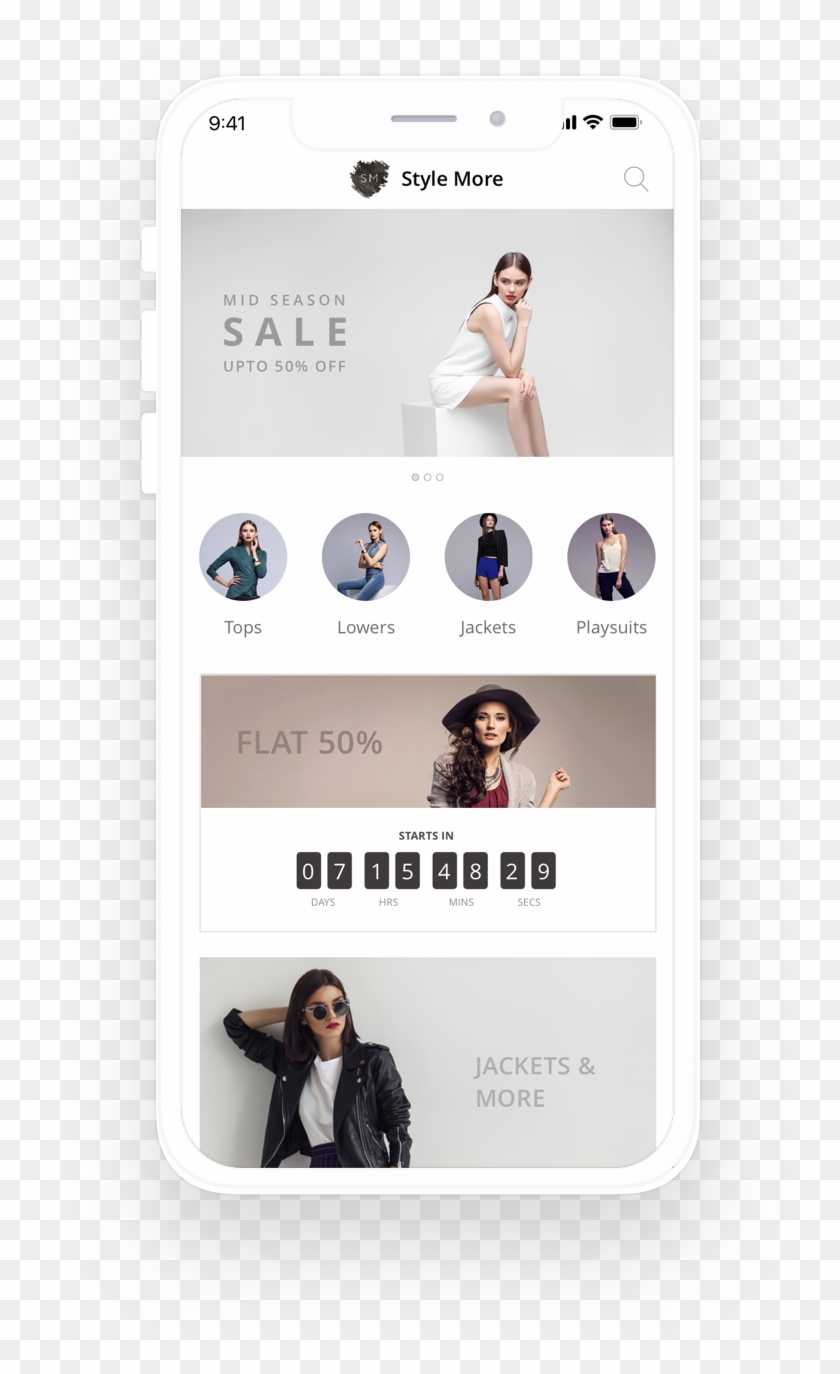 Flash Sale Banners On Shopify - Shopify Mobile App Builder Clipart
