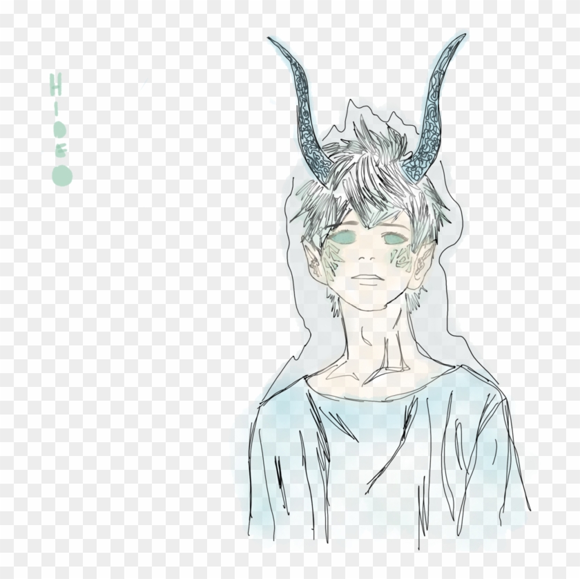 Horned Angel By - Sketch Clipart