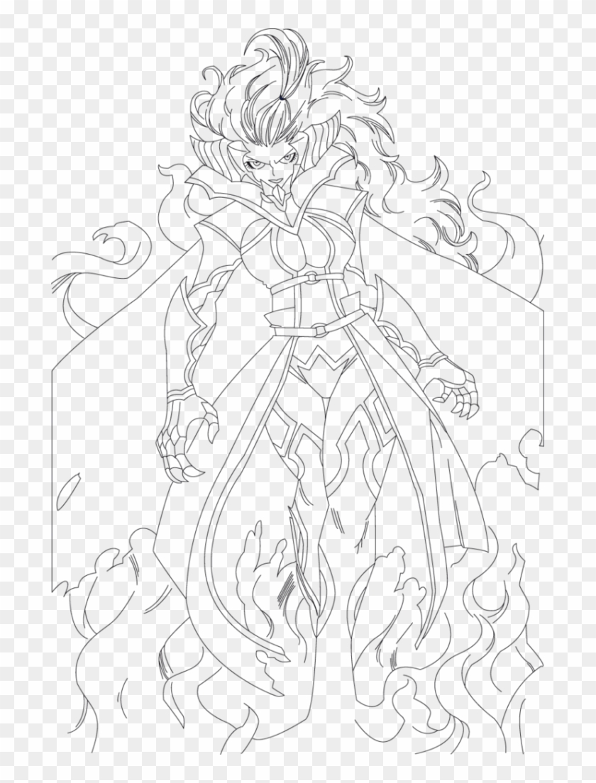 Coloring Pages Demons Fairy Tail Mirajane Strauss Lineart - Coloring Book Clipart