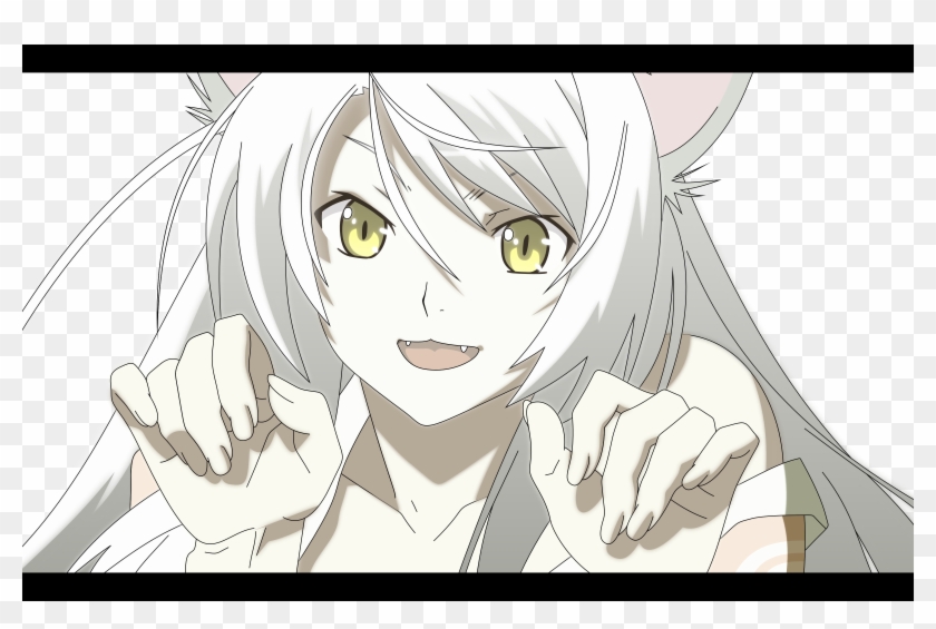 Vectors, Bakemonogatari, Transparent, Animal Ears, - Kuro Hanekawa Clipart