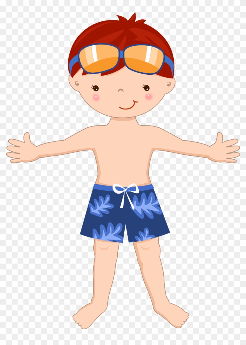 Surf Clipart Kids Beach Party - Cartoon Boy On Beach - Png Download #3704651