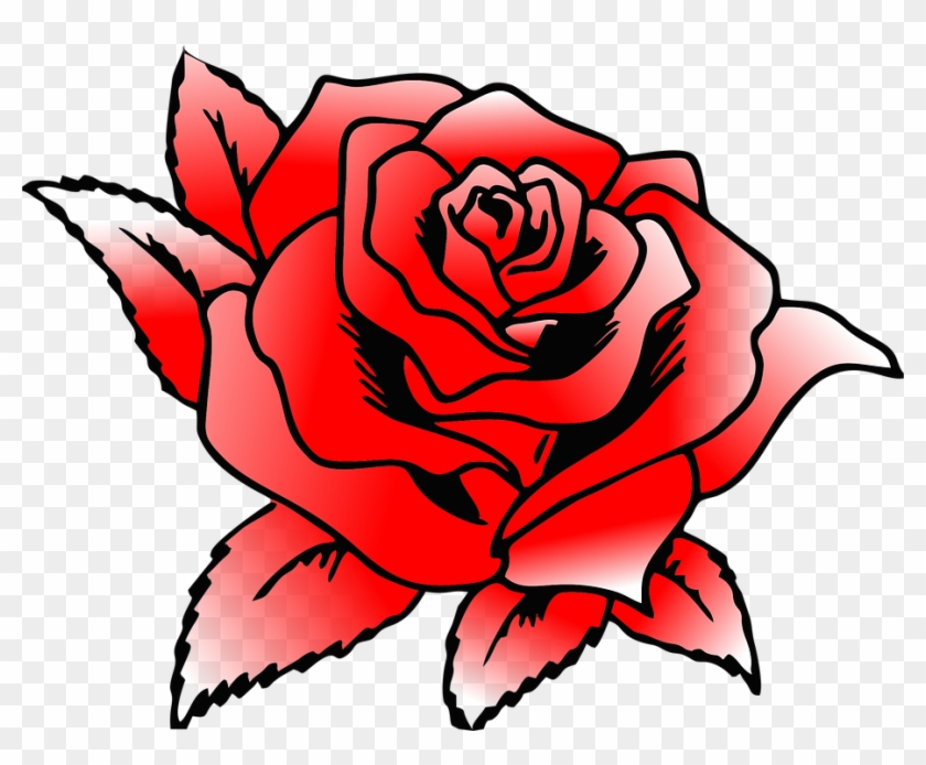 Rosa Vermelha, Flores, Rosas, Cor Vermelha, Jardim - Rose Coloring Pages To Print Clipart #3705100