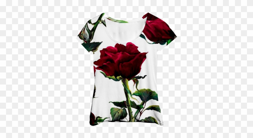 Blusa Branca Com Rosas Vermelha Mc - Hybrid Tea Rose Clipart #3705234