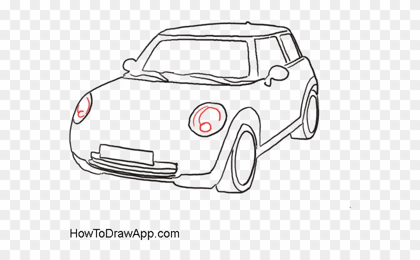 Car Profile At - Mini Cooper Car Drawing Clipart #3705760