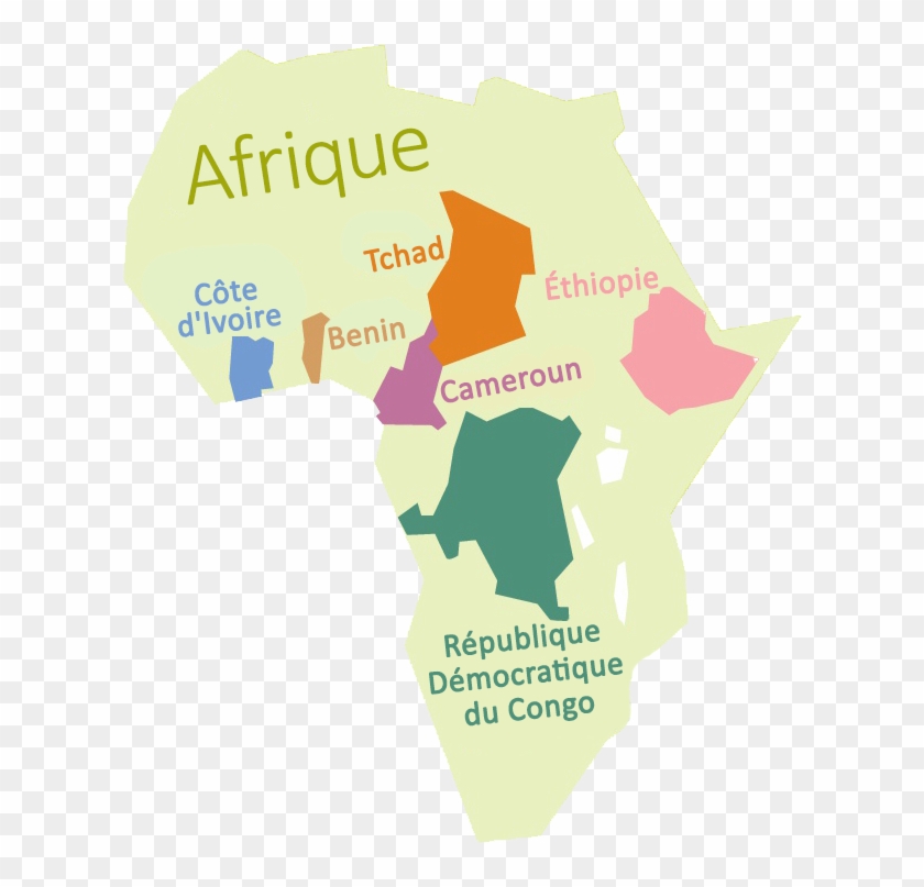 Mapa África Con Países Png Sin Verde Francés - Poster Clipart #3705820