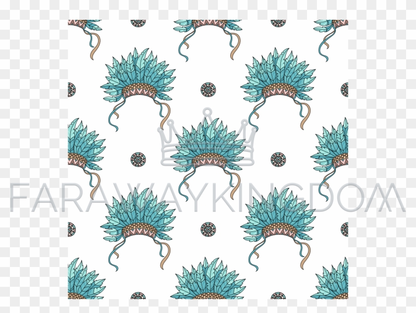 Indian Headdress American Native Culture Seamless Pattern - Motif Clipart