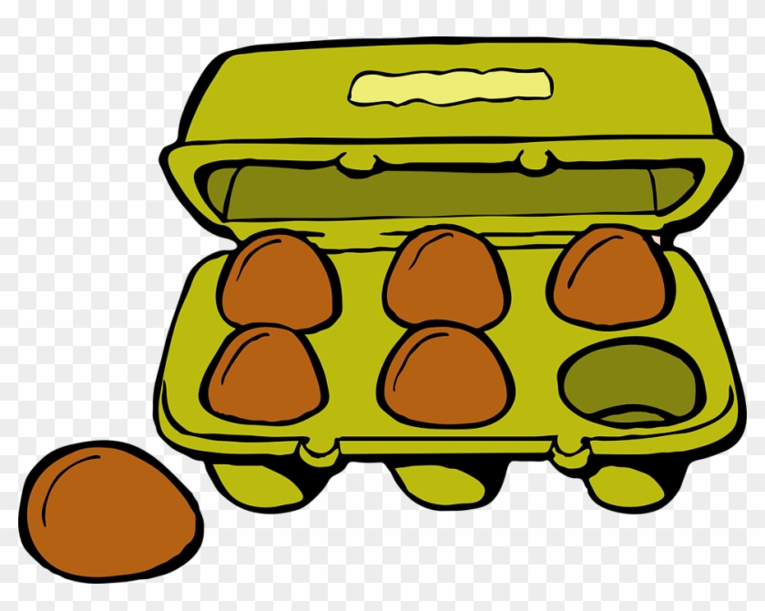 Eggs Carton Gold Brown Food Breakfast Box Shells - Egg Carton Clipart - Png Download #3706811