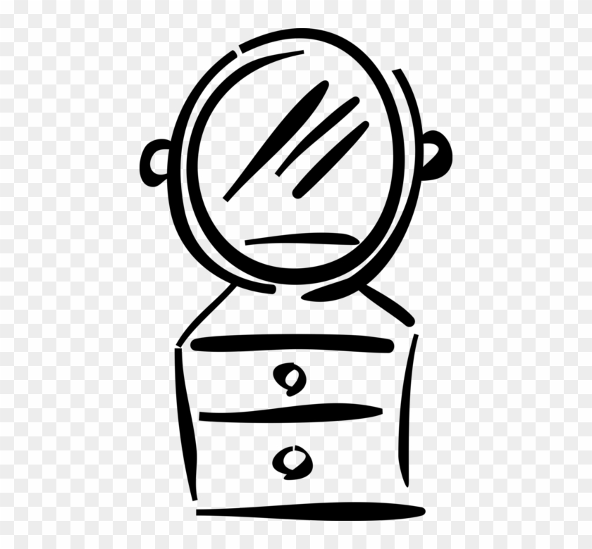 Vector Illustration Of Bedroom Furniture Dresser Or Clipart #3707029